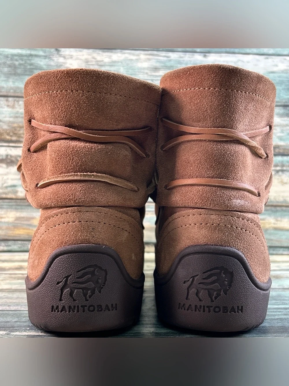 Manitobah Ziibi Mukluk Winter Ankle Boot Womens Size 9 Brown Suede Waterproof